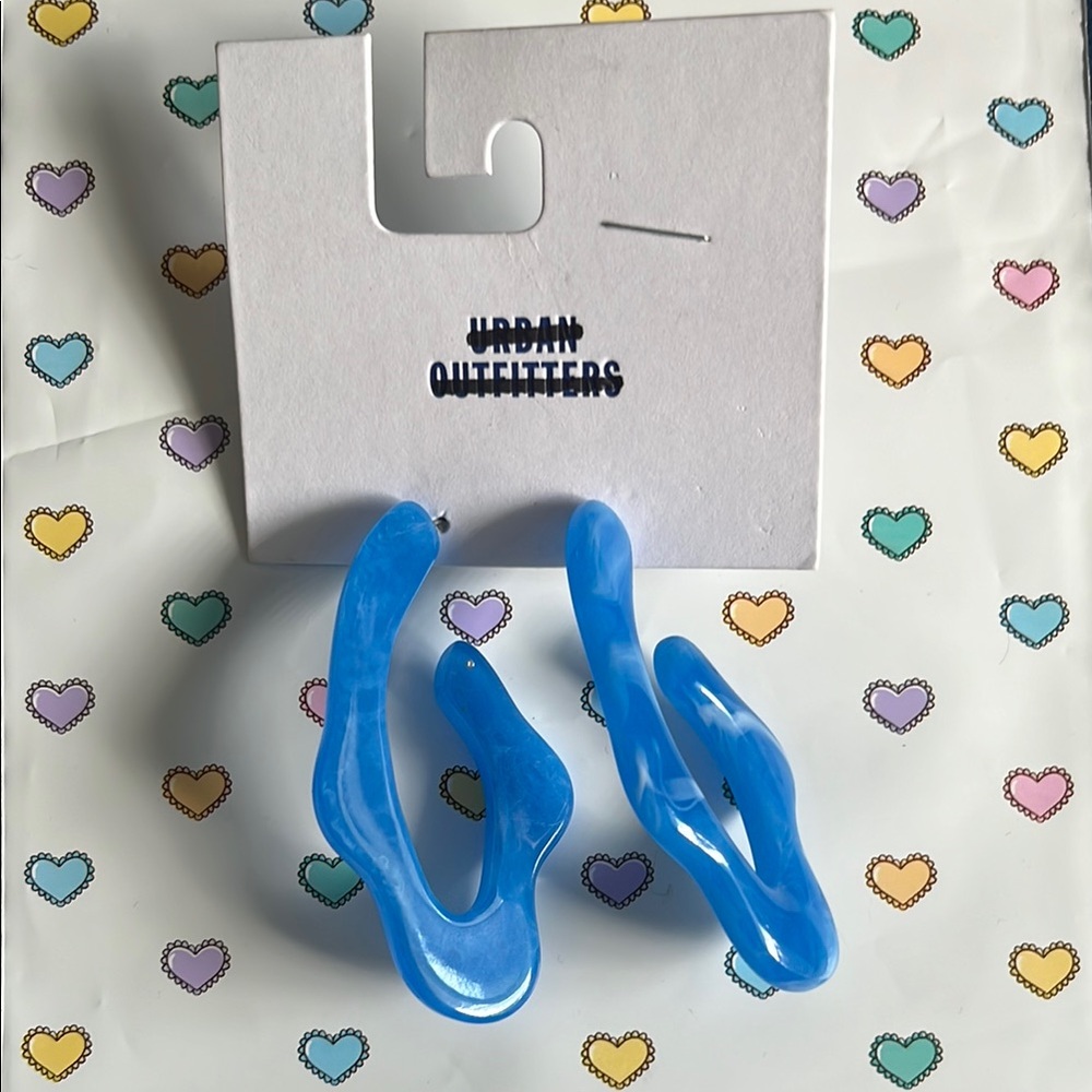 Urban Outfitters Vibrant Blue Sculptural Earrings